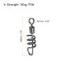 PATIKIL Corkscrew Swivel Snap, 10 Pack 75lb Stainless Steel Quick Release Cork Screw Fishing Terminal Tackle, Black view 2