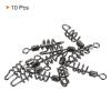 PATIKIL Corkscrew Swivel Snap, 10 Pack 75lb Stainless Steel Quick Release Cork Screw Fishing Terminal Tackle, Black view 3