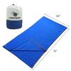 Arctic Lemmings Fleece Sleeping Bag Liner, 75" Long Zipper Microfiber Fleece Travel Single Sleeping Bag Camping Blanket, Indoor Outdoor Blanket for Adults & Children (Blue) view 3