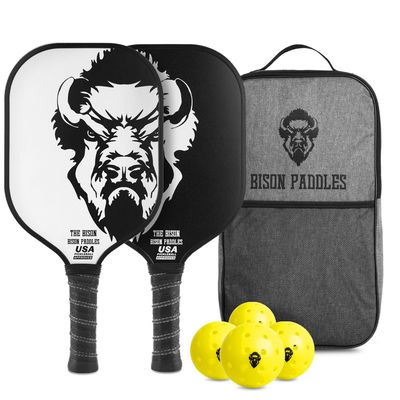 Bison Paddles: Carbon Graphite Pickleball Paddles - Lightweight Pickleball Rackets | Honeycomb Composite Core Improves Pickle Ball Placement and Increases Power | Durable Unibody Construction