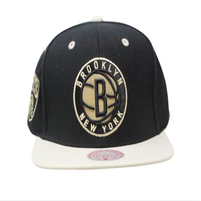 Mitchell & Ness Brooklyn Nets Black Pin Drop Snapback Adjustable Cap