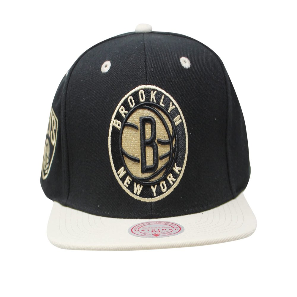 Mitchell & Ness Brooklyn Nets Black Pin Drop Snapback Adjustable Cap