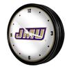 The Fan-Brand NCAA James Madison Dukes - Retro Lighted Wall Clock - Sports Team Bar Sign Dcor - Home, Dorm, Garage, Office, Fan Cave view 2