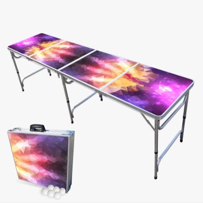 PARTYPONG 8 Foot Folding Beer Pong Table - Prism Edition