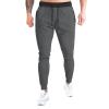 GIBZ Running Pants Solid Color Lightweight Men's Casual Sports Trousers Dark Grey M view 1