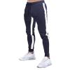 GIBZ Men's Casual Pants Solid Color Fitness Trousers Training Straight Pants with Pocket Navy Blue XXL view 1