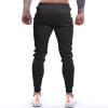 GIBZ Men's Casual Pants Solid Color Fitness Trousers Training Straight Pants with Pocket Navy Blue XXL view 3