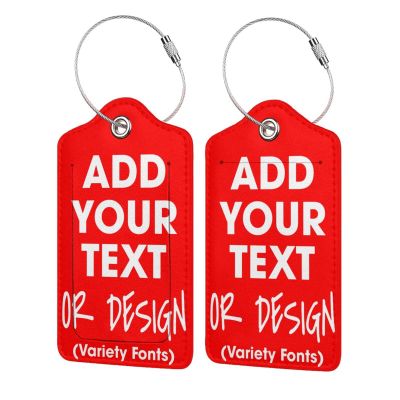 Personalized Luggage Tags + Name ID Card, Leather Luggage Tag Accessories for Honeymoon, Gifts for Travelers, Custom Luggage Tag 1 Pcs