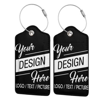 Luggage Tags - Custom Luggage Any Photo/Text Tags Travel Accessories, Personalized Leather Tags with Stainless Steel Loop for Travel Bag Suitcase 1 Pcs