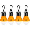 LED Tent Light 4-Pack Clip Hook Hurricane Emergency Lights LED Camping Light Bulb Camping Tent Lamp Portable Lantern Bulb Camping Equipment for Camping, Hiking (Orange)