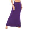Womens Skirts Y2K Skirt for Women Long Purple Maxi Skirt High Waist Trendy Holiday Skirts Purple XL view 2