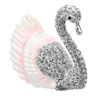 Zerodeko Evil Swan Jewelry Boxes Trinket Box Glitter Hinged Collectible Figurines Ring Holder Valentines present for Women Girls Car Decor
