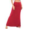 Womens Skirts Red Skirt for Women Long Red Maxi Skirt High Waist Trendy Holiday Skirts Red M view 2