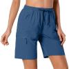 Hugut Women's Lightweight Hiking Cargo Shorts Quick Dry Athletic Shorts for Camping Travel Golf with Zipper Pockets Water Resistant Blue view 2