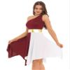 Hularka Women's Liturgical Praise Dance Dress Tunic Worship Color Block Lyrical Dance Costume Performance B Burg Medium view 3