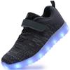AoSiFu Kids Light Up Shoes Toddler Girls Boys Breathable Led Flashing Sneakers USB Charge Dark grey34 view 1
