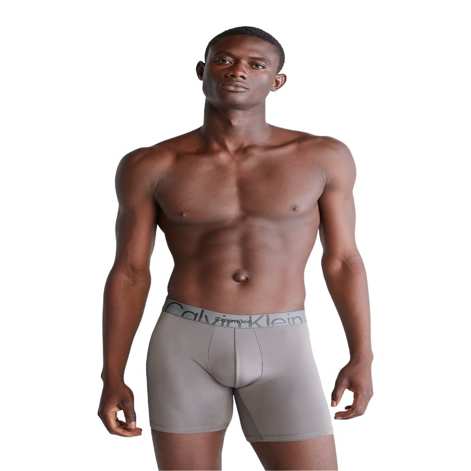 Calvin Klein Embossed Icon Micro Long Boxer Brief Grey Sky Small