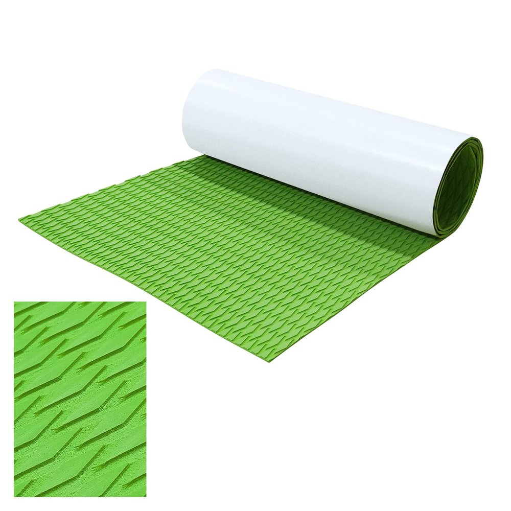 Non-Slip Surfboard Traction Pad Green Grip Mat, 47.2"x16.1" Self Adhesive Trimmable EVA Foam Boat Decking Sea Deck Boat Flooring for Kayak, Boat, RV, Surfing Board, Skimboard, Skateboard, Pool, Steps