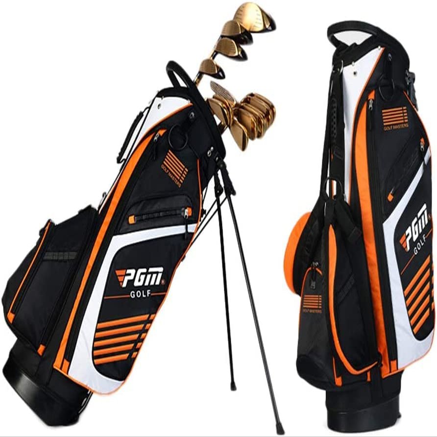 Waterproof Golf Bracket Bag, Ultra-Light Portable Standing Golf Bag 14-Way Divider, Club Golf Sunday Travel Bag, Suitable for Golf Courses and Travel ( Color : Orange )
