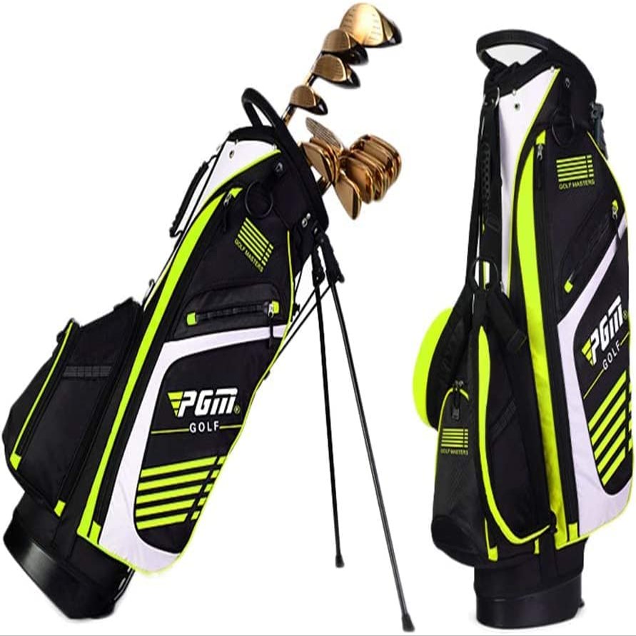 Waterproof Golf Bracket Bag, Ultra-Light Portable Standing Golf Bag 14-Way Divider, Club Golf Sunday Travel Bag, Suitable for Golf Courses and Travel ( Color : Green )