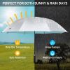 G4Free 54 Inch UV Protection Golf Umbrella UPF 50+ Large Sun Blocking Auto Open Windproof Rain Umbrellas (Silver/Lake Blue) view 3
