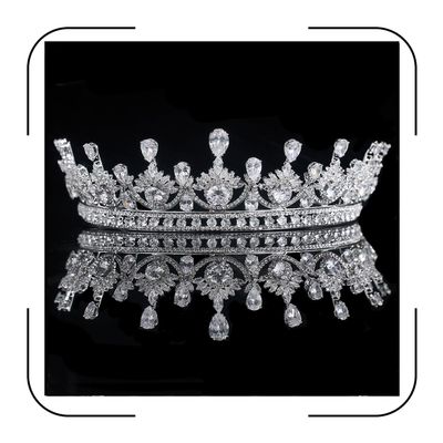 Princess Tiara for Women Silver Crown for Pageant Prom Quinceaera Wedding CZ Zircon Bridal Headpiece for Bride