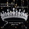 Princess Tiara for Women Silver Crown for Pageant Prom Quinceaera Wedding CZ Zircon Bridal Headpiece for Bride view 4