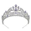 Lavender Silver Crown for Women, Wedding Tiara Pageant Prom Quinceanera view 1