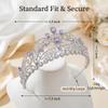 Lavender Silver Crown for Women, Wedding Tiara Pageant Prom Quinceanera view 3