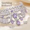 Lavender Silver Crown for Women, Wedding Tiara Pageant Prom Quinceanera view 4