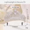 Silver Wedding Crown for Bride Cubic Zirconia Tiara for Quinceanera Pageant view 3
