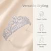 Silver Wedding Crown for Bride Cubic Zirconia Tiara for Quinceanera Pageant view 4