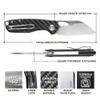Firebird GANZO FH924-CF Pocket Folding Knife Wharncliffe D2 Steel Blade G10 Anti-Slip Handle with Clip Camping Hunting Fishing Outdoor EDC Pocket Knife (Carbon Fiber Black) view 2