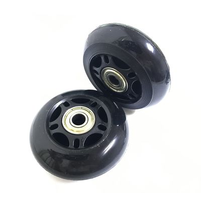 GSHFIGHTING Black 2 Wheels Sets Luggage Suitcase Wheels Replacement 75mm x 24mm/2.95" x 0.94" Axles 45mm Inline Skate Wheels Replacement Wheel with 8mm Bearings ABEC 608zz
