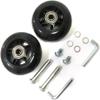 GSHFIGHTING Black 2 Wheels Sets Luggage Suitcase Wheels Replacement 75mm x 24mm/2.95" x 0.94" Axles 45mm Inline Skate Wheels Replacement Wheel with 8mm Bearings ABEC 608zz view 2