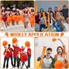 Sosation 36 Pcs Team Spirit Accessories, Cheerleading Pom Poms Hand Clappers Party Favors and Thunder Sticks Noise Makers for Sporting Events Football Baseball Cheering Essentials(Orange) view 4