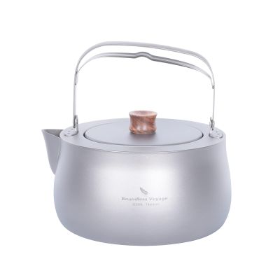 iBasingo 800ml Titanium Kettle Camping Teapot with Folding Handle Ultralight Portable Metal Tea Pot Coffee Maker for Outdoor Garden Backpacking Picnic Ti3131D