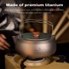 iBasingo 800ml Titanium Kettle Camping Teapot with Folding Handle Ultralight Portable Metal Tea Pot Coffee Maker for Outdoor Garden Backpacking Picnic Ti3131D view 2