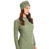 Burkini Swimsuits for Women Muslim Swimsuits Modest Swimwear Islamic Burkini Swimsuit Full Cover Swimming Solid Color Long Sleeve Ruched Top Dress Pants + Hijab Bathing Suits Tankini Set Green M view 4