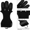 Ibluelover Archery Glove Three Finger Protector Glove Shooting Hunting Gloves Leather Padded Bow Mitten Finger Tab Archery Protective Gear Accessories for Youth Adult Beginner view 2