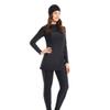 Swimsuit Women Muslim 3 Pcs Modest Swimwear Islamic Long Sleeve Burkini Swimsuit Full Cover Hijab Muslim Dress Tops Pants Traje De Bao Musulmn para Mujer Women Rash Guard Bathing Suits Black L view 2