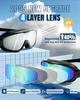 Rantizon Swim Goggles 2 Pack, Adjustable Wide View Anti Fog&UV Swimming Goggles for Audlt, No Leaking Swim Glasses for Men Women Youth, Aqua & Bright Silver view 3