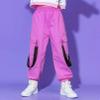 FEESHOW Girls Kids Casual Jogger Sweatpants Loose Cargo Pants Trousers for Hip Hop Jazz Street Dancewear Hot Pink 11-12 Years view 3