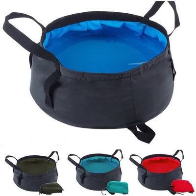 Portable Travel Outdoor Camping Hiking Wash Basin Bucket Sink Folding Camp Picnic Vegetables Basin Bucket Travel Footbath Foot Soak Basin Washbasin Fishing Bucket with Carrying Pouch, 8.6L