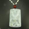 3.1" China Nature Certified Grade A Jadeite Jade Auspicious Dragon Necklace Pendant 2088 view 2