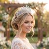 Silver Cubic Zirconia Bridal Crown for Women view 2