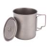 Pilipane 750ml Outdoor Titanium Water Mugs with Folding Handles,Beer Mug, Portable Camping Titanium Water Cup, Shatterproof Tea Cups, Travel Camping Mugs for Home Restaurest, Outdoor Titanium Water M view 1