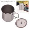 Pilipane 750ml Outdoor Titanium Water Mugs with Folding Handles,Beer Mug, Portable Camping Titanium Water Cup, Shatterproof Tea Cups, Travel Camping Mugs for Home Restaurest, Outdoor Titanium Water M view 2