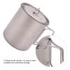 Pilipane 750ml Outdoor Titanium Water Mugs with Folding Handles,Beer Mug, Portable Camping Titanium Water Cup, Shatterproof Tea Cups, Travel Camping Mugs for Home Restaurest, Outdoor Titanium Water M view 4