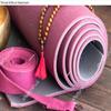 HardPress Wall Art Poster Print of Yoga Mat, Wooden Mala Beads,Yoga Strap and a Tibetan Bowl on Wooden Background. Essential Accessories for Practice Yoga and Meditation. Copy Space view 2